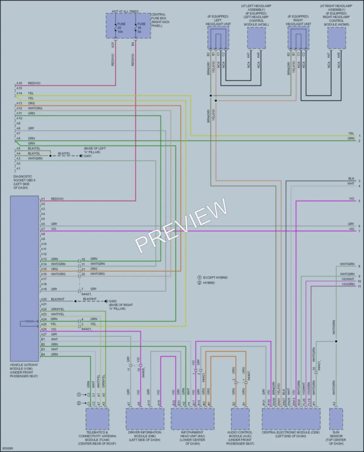 2023 Volvo XC60PlugIn Computer Data Lines wiring diagram preview