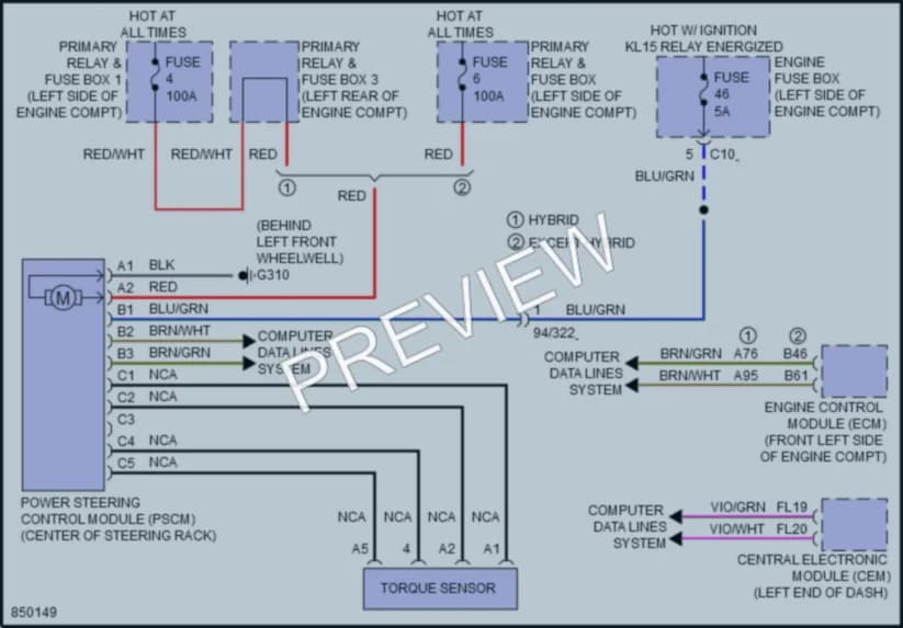 2023 Volvo XC60PlugIn Electronic Power Steering wiring diagram preview