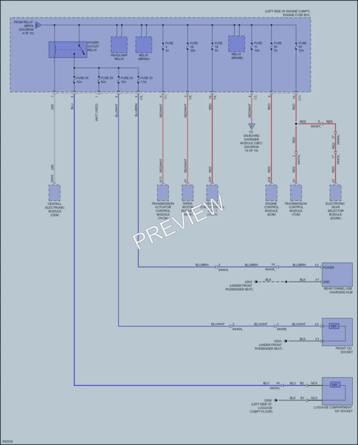 2023 Volvo XC60PlugIn Power Distribution wiring diagram preview