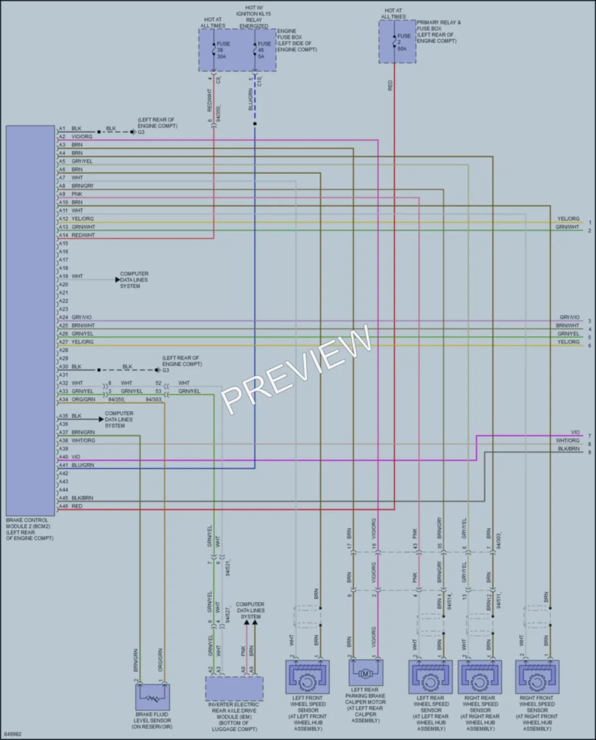 2023 Volvo XC90PlugIn Anti Lock Brakes wiring diagram preview