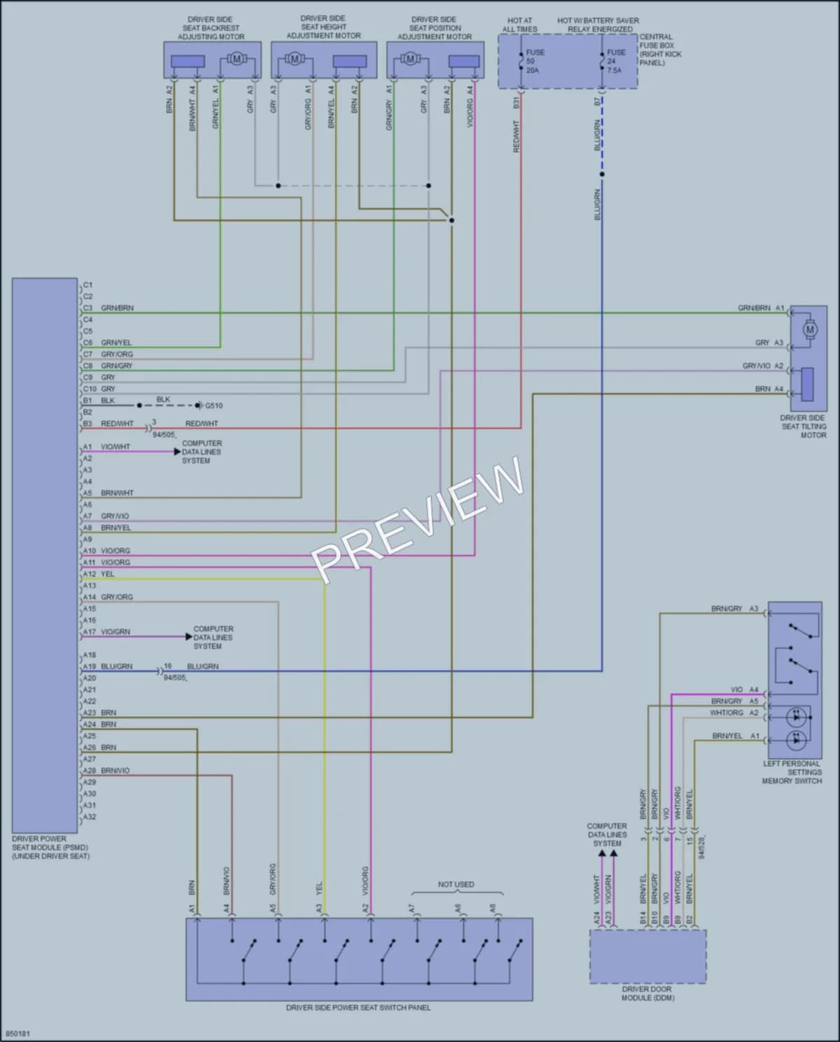 2023 Volvo XC90PlugIn Memory Systems wiring diagram preview