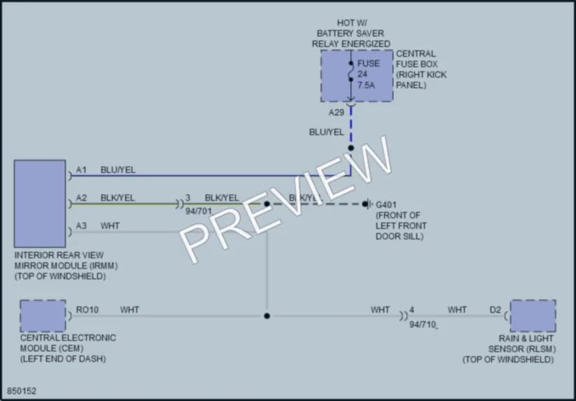 2023 Volvo XC90PlugIn Power Mirrors wiring diagram preview