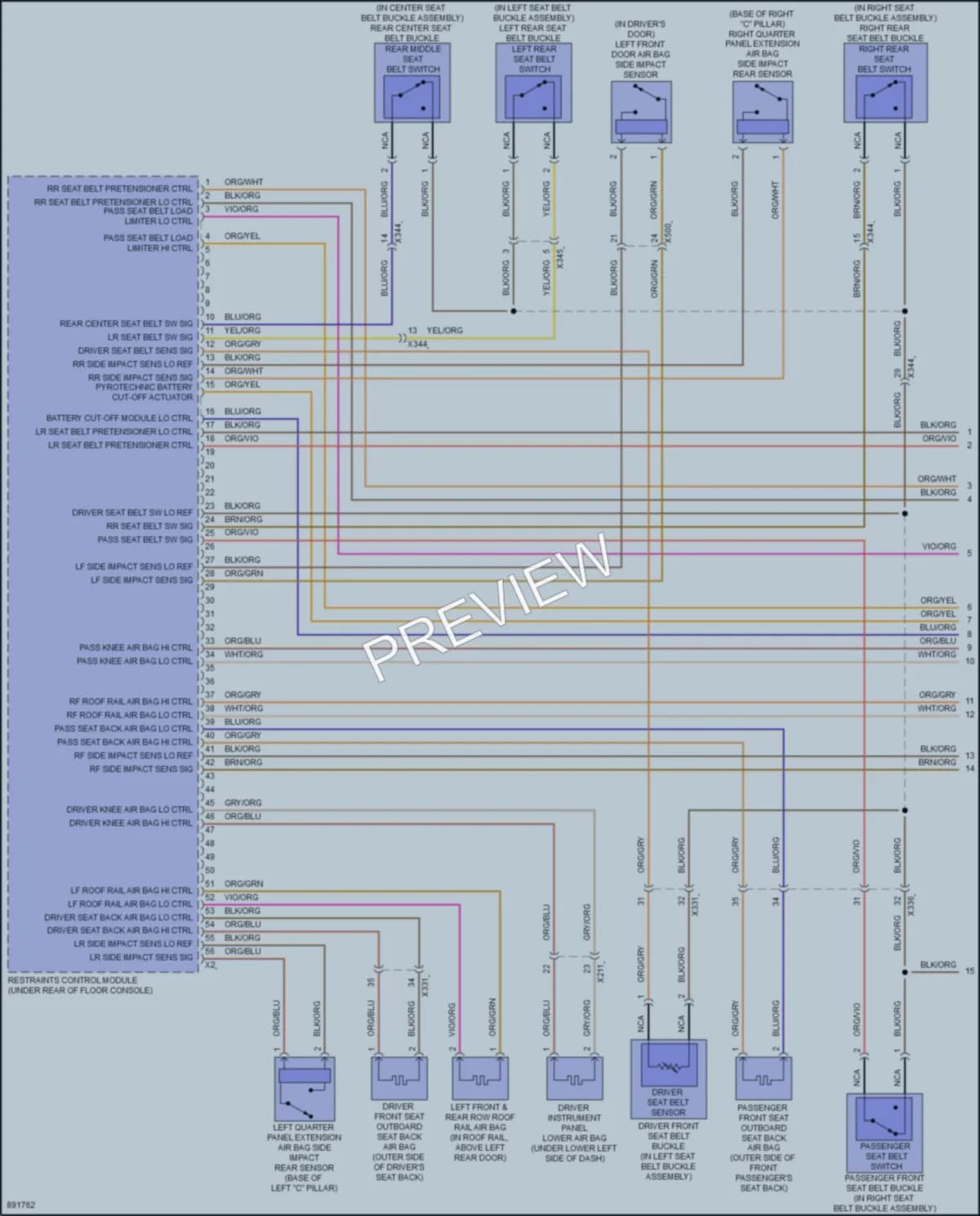 2024 Acura ZDXEV Supplemental Restraints wiring diagram preview