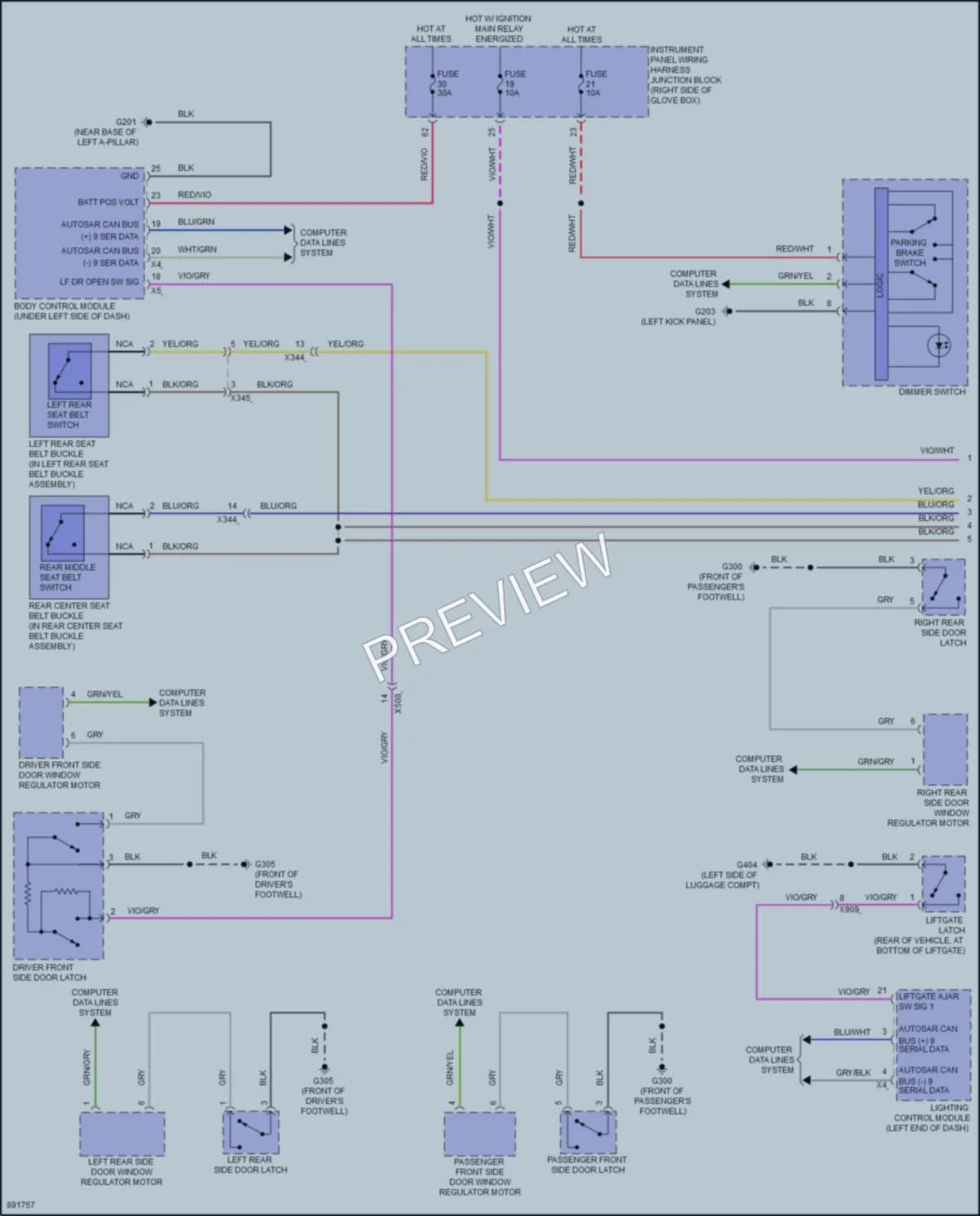 2024 Acura ZDXEV Warning Systems wiring diagram preview