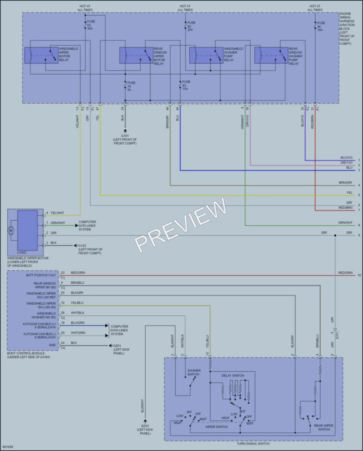 2024 Acura ZDXEV Wiper Washer wiring diagram preview