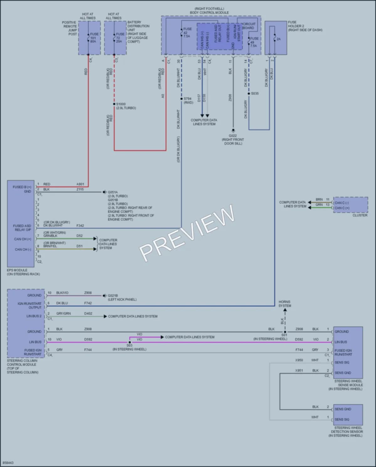 2024 AlfaRomeo Giulia Electronic Power Steering wiring diagram preview