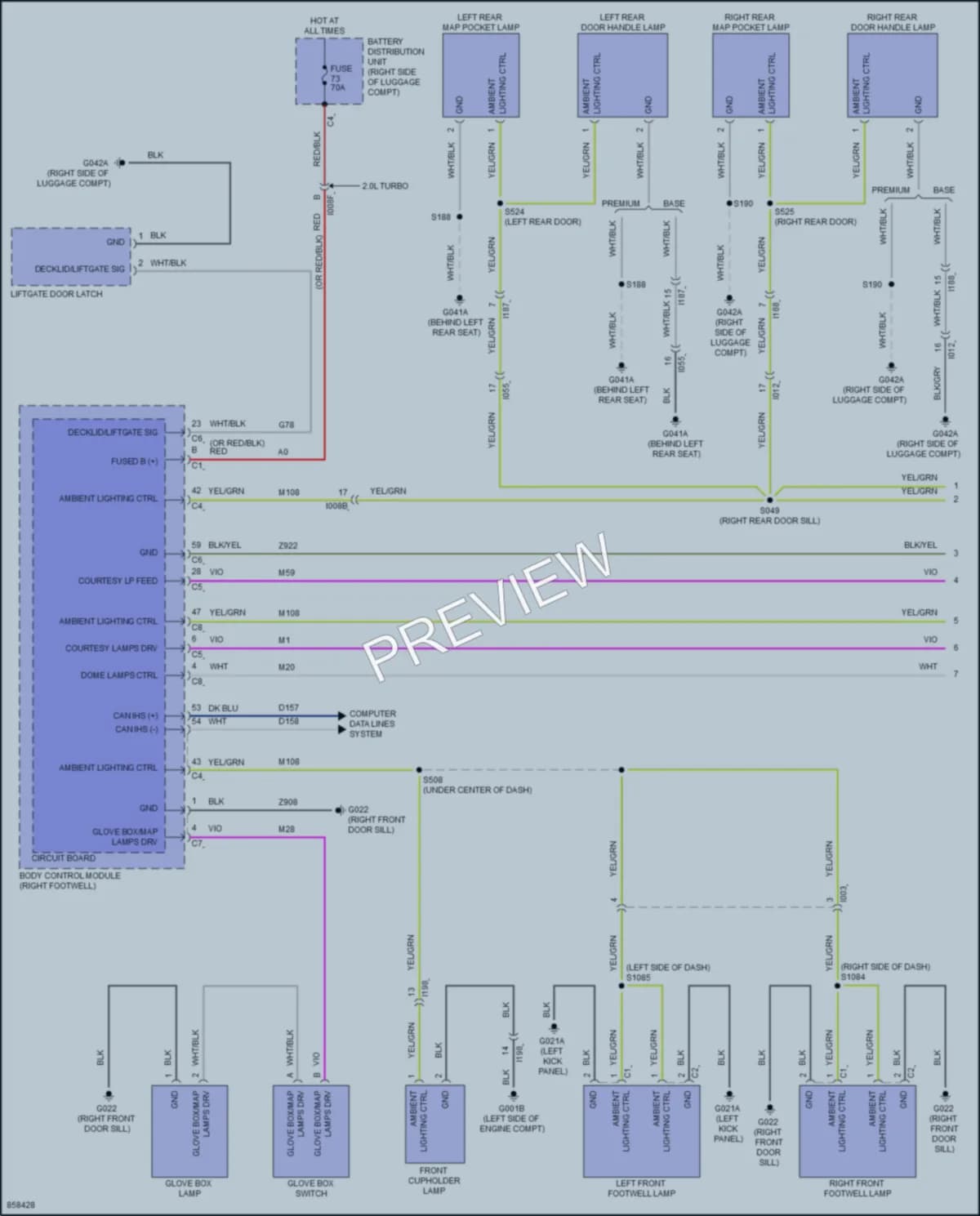 2024 AlfaRomeo Giulia Interior Lights wiring diagram preview