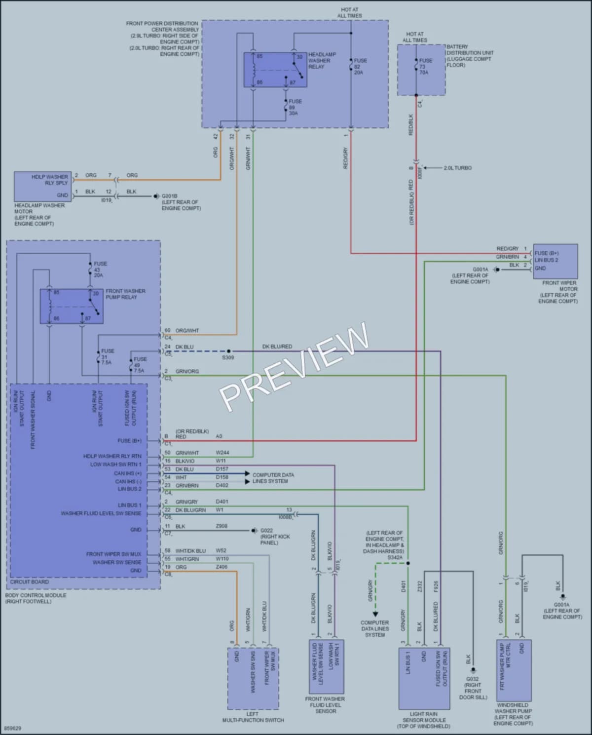 2024 AlfaRomeo Giulia Wiper Washer wiring diagram preview