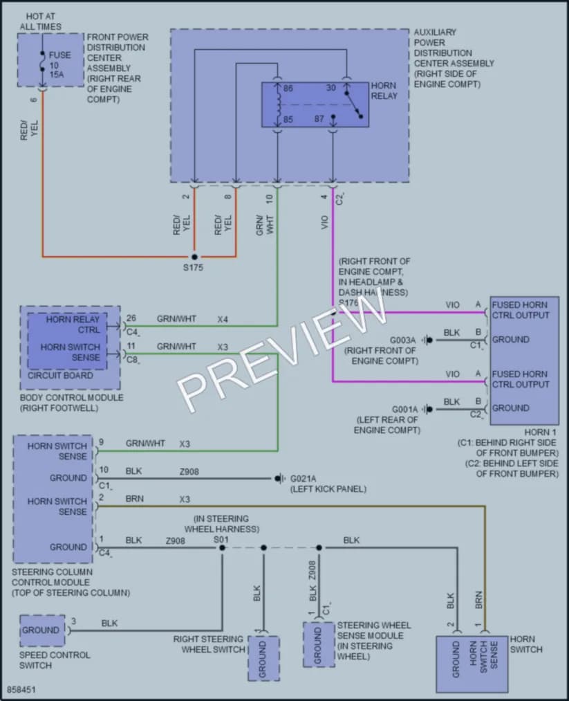2024 AlfaRomeo Stelvio Horn wiring diagram preview