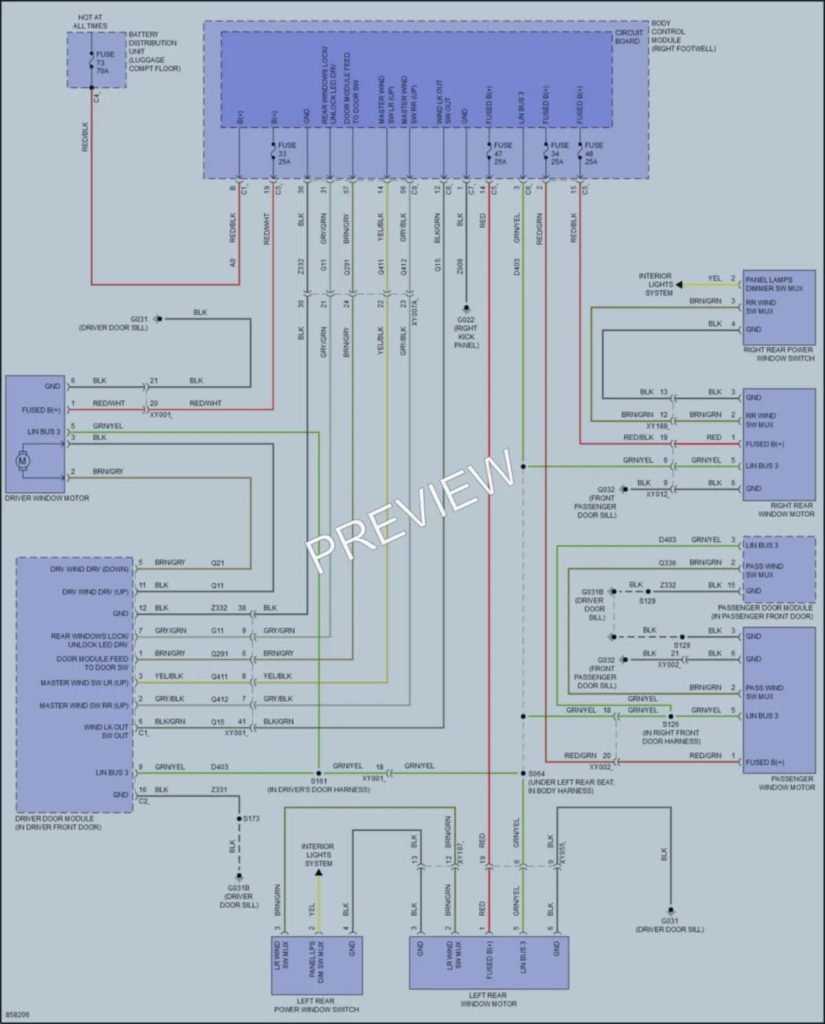 2024 AlfaRomeo Stelvio Power Windows wiring diagram preview