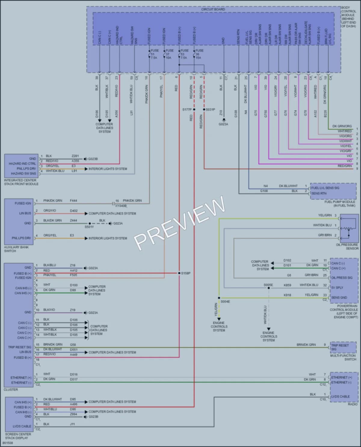 2024 AlfaRomeo Tonale Instrument Cluster wiring diagram preview