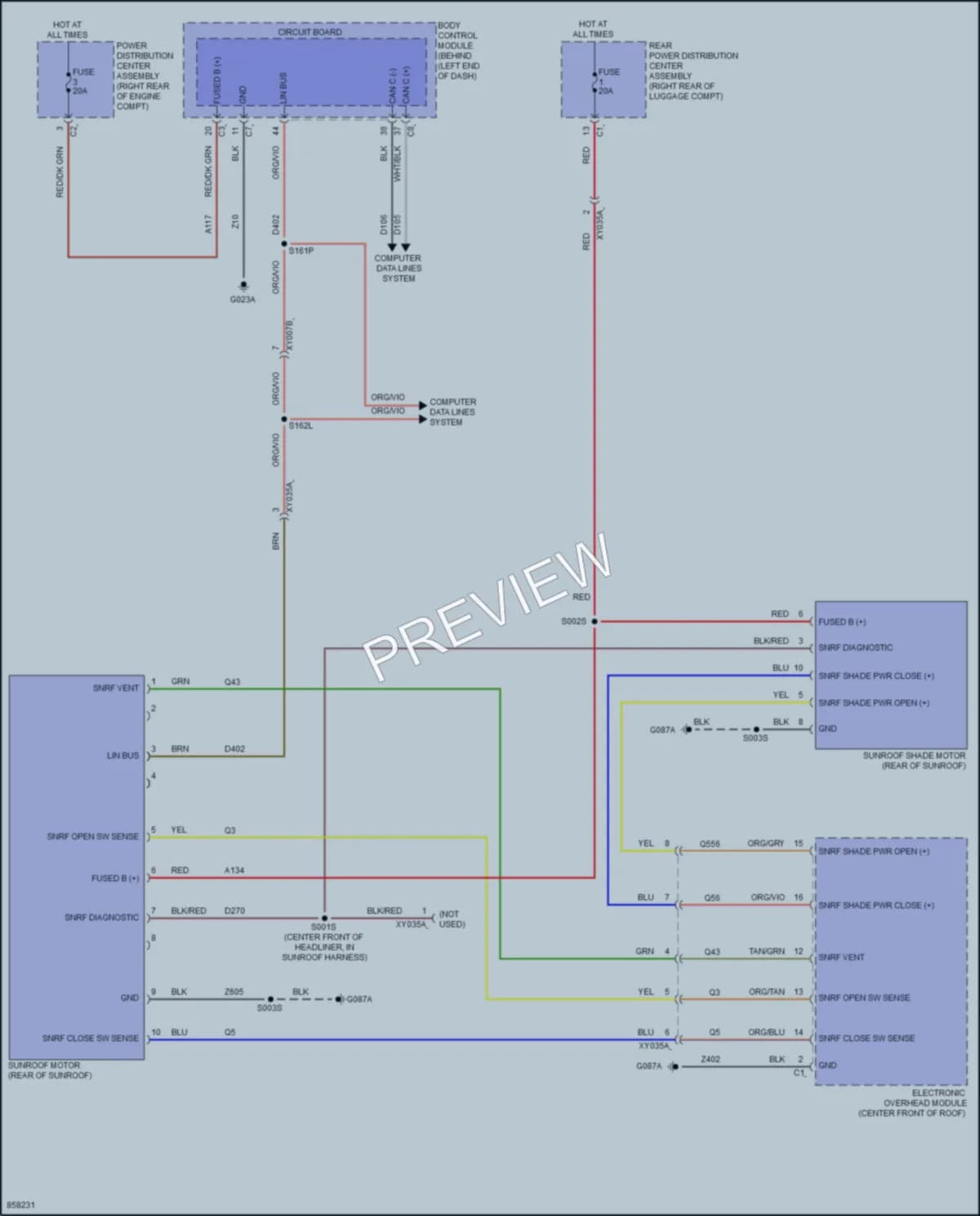 2024 AlfaRomeo Tonale Power Top Sunroof wiring diagram preview