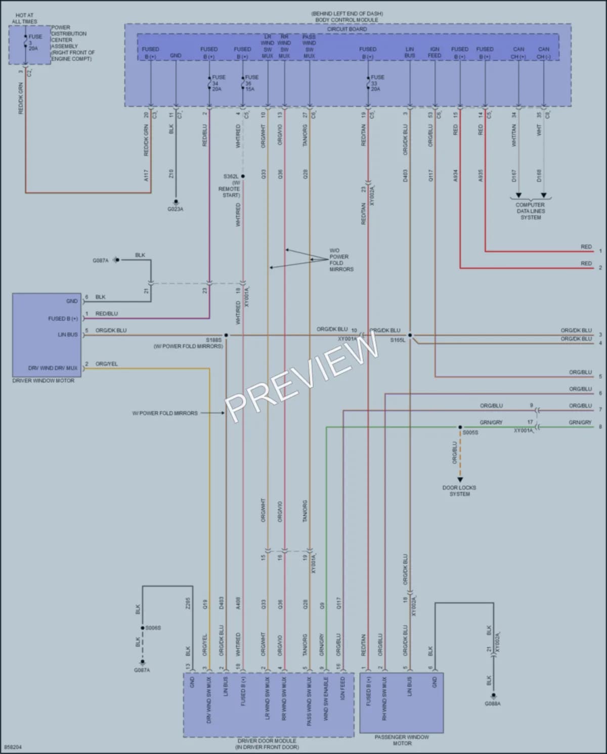 2024 AlfaRomeo Tonale Power Windows wiring diagram preview