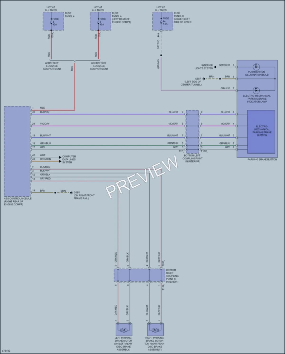2024 Audi A3 Shift Interlock wiring diagram preview