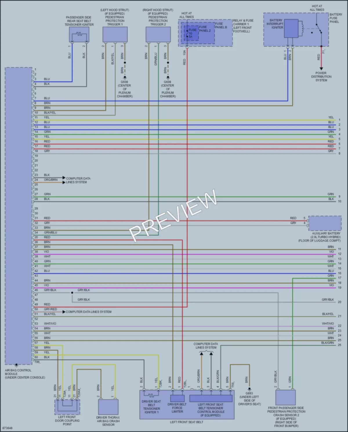 2024 Audi A4 Supplemental Restraints wiring diagram preview