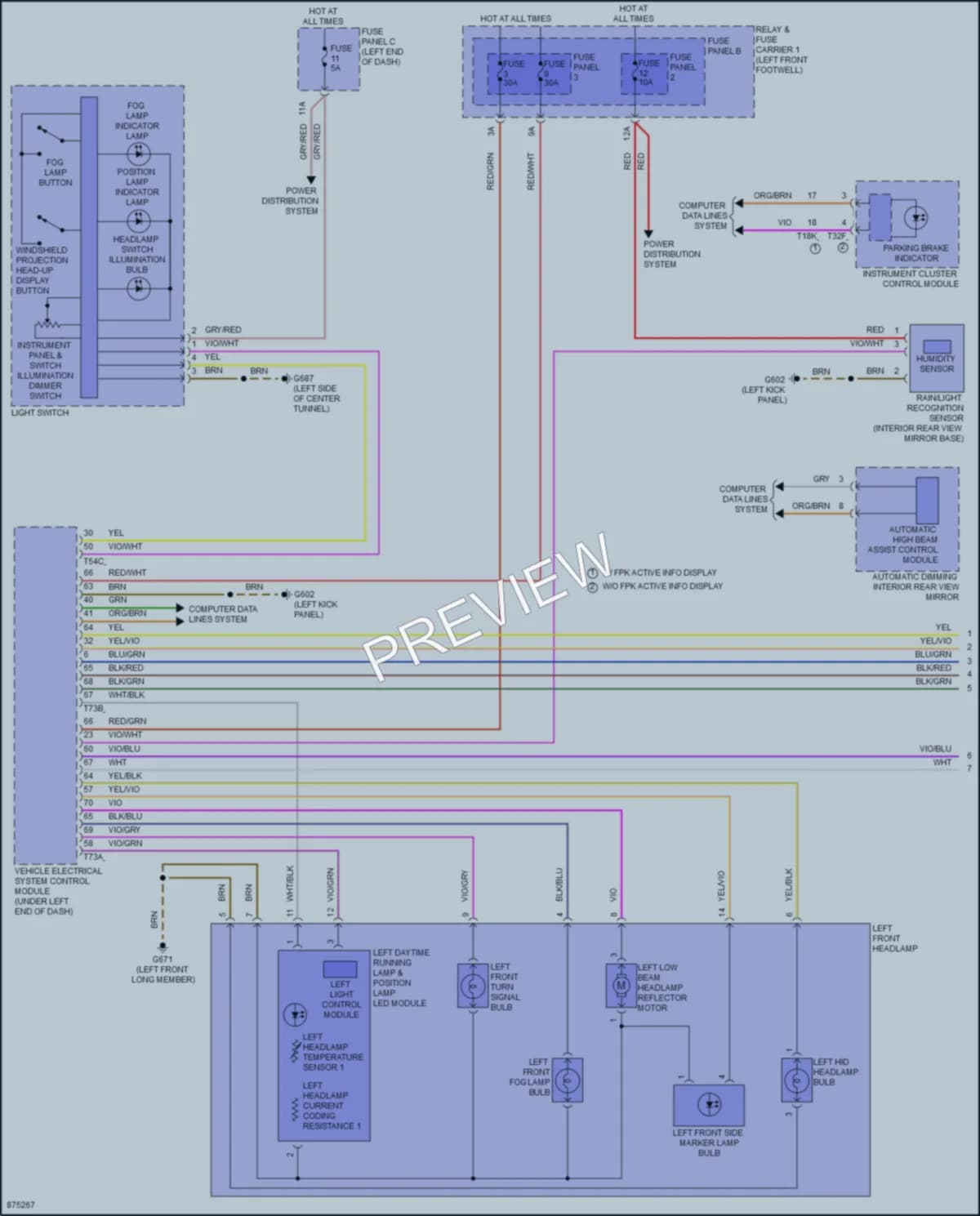 2024 Audi A4allroad Headlights wiring diagram preview