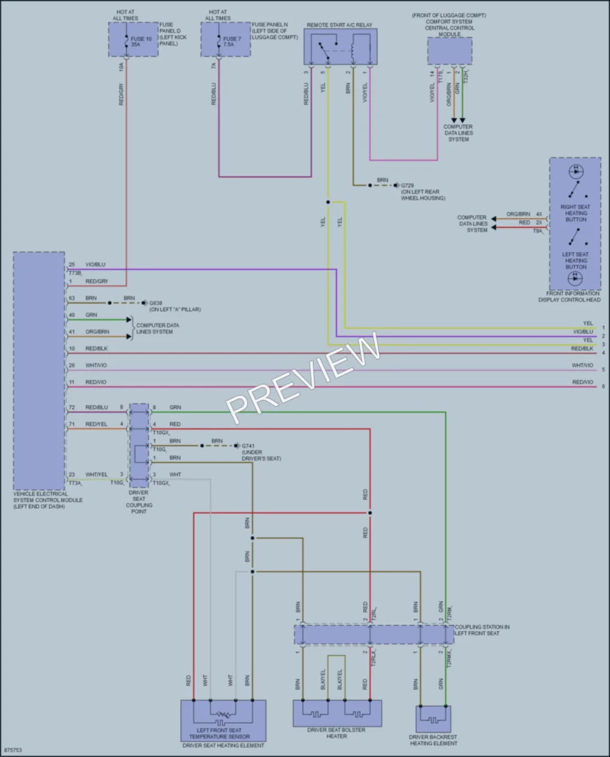 2024 Audi A6 Power Seats wiring diagram preview