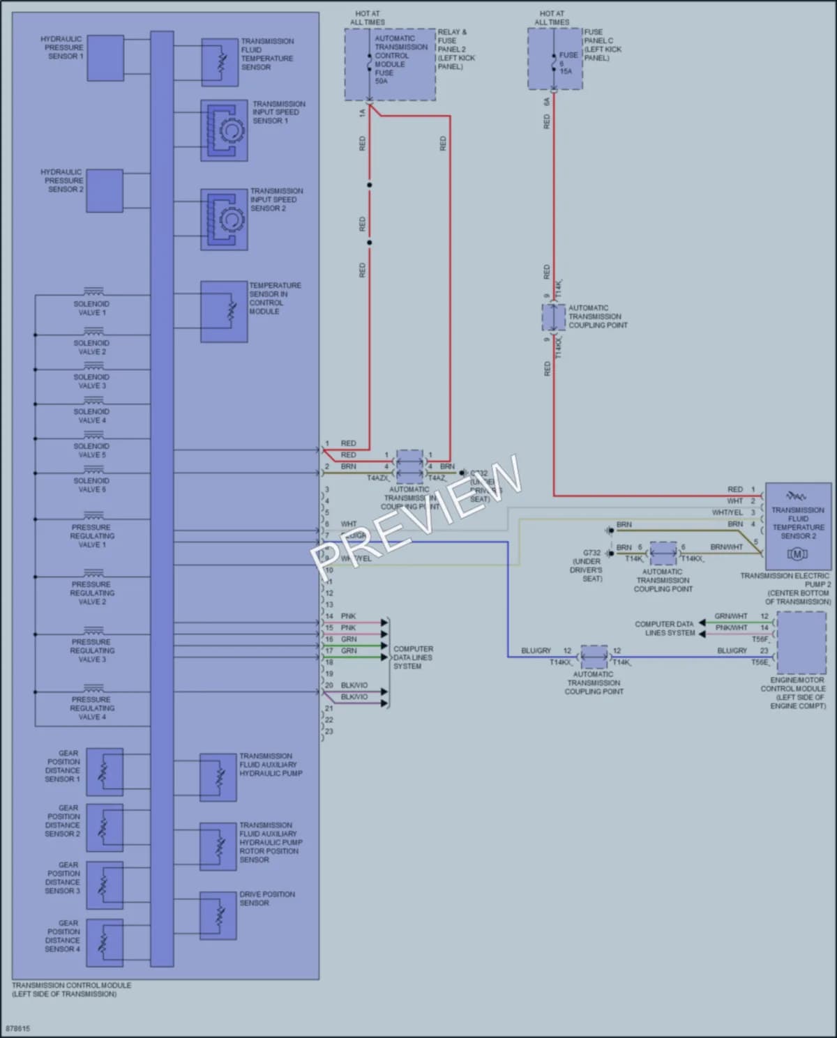2024 Audi A7 Transmission wiring diagram preview