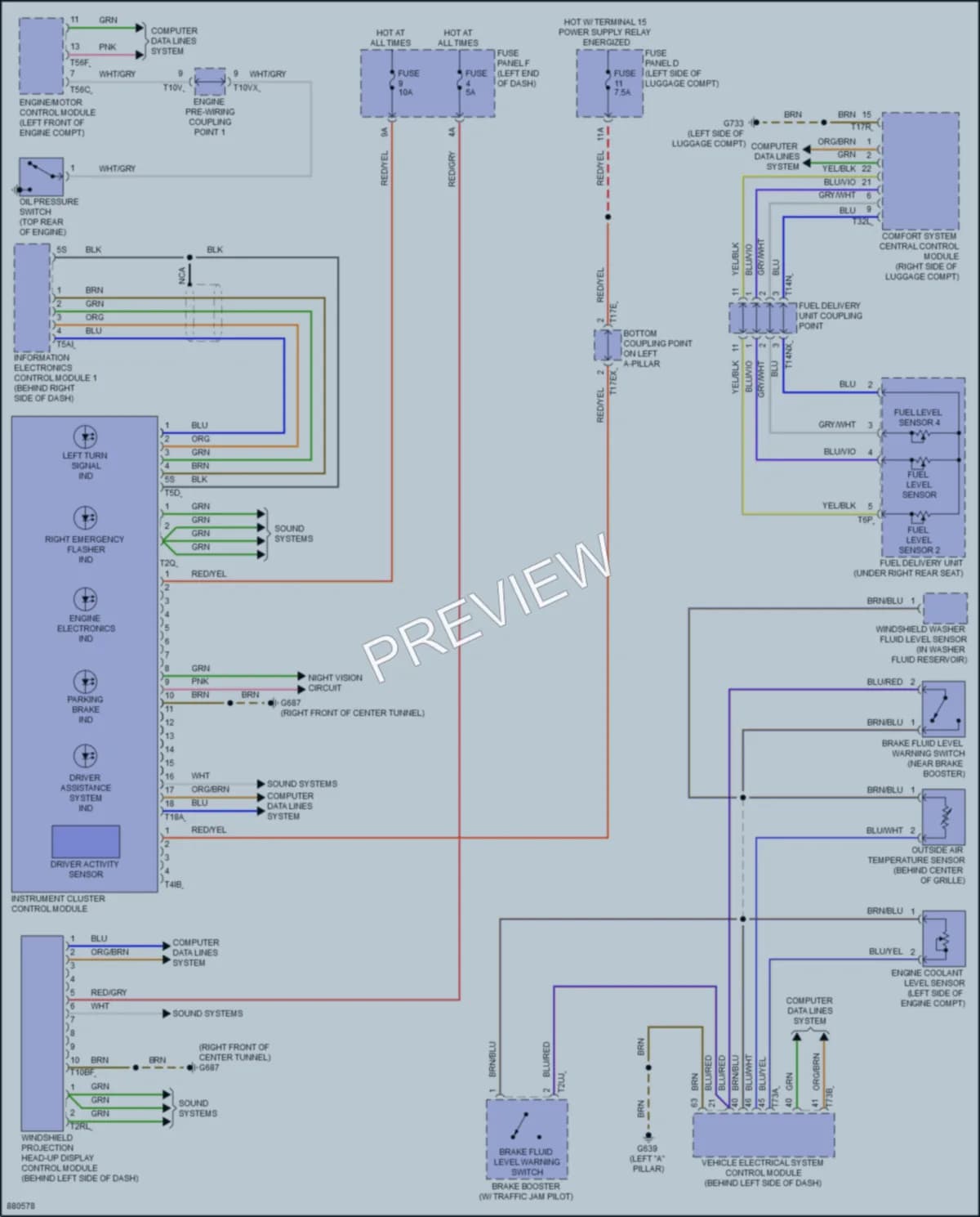 2024 Audi A8L Instrument Cluster wiring diagram preview