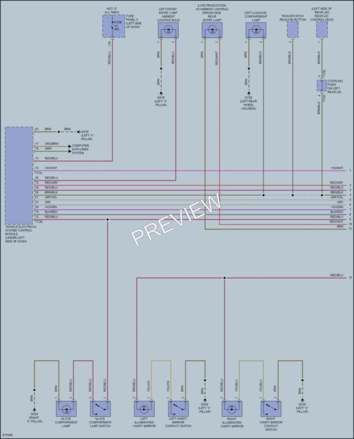 2024 Audi Q4etron Interior Lights wiring diagram preview
