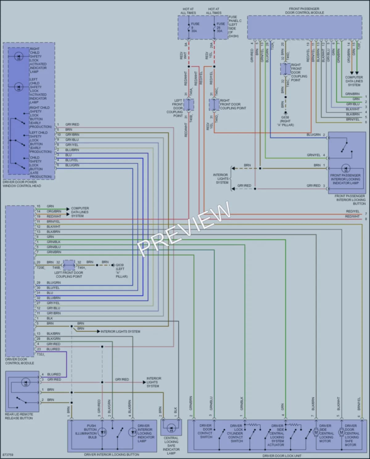 2024 Audi Q4etron Power Door Locks wiring diagram preview