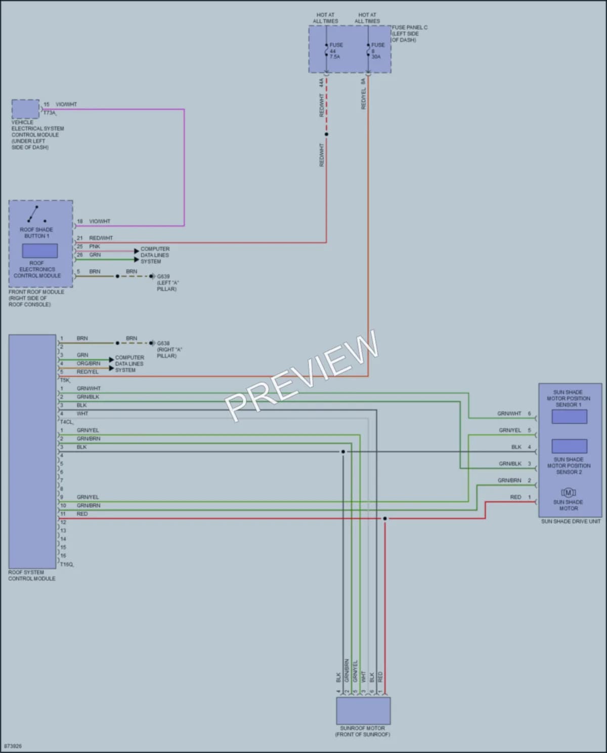 2024 Audi Q4etronSportback Power Top Sunroof wiring diagram preview