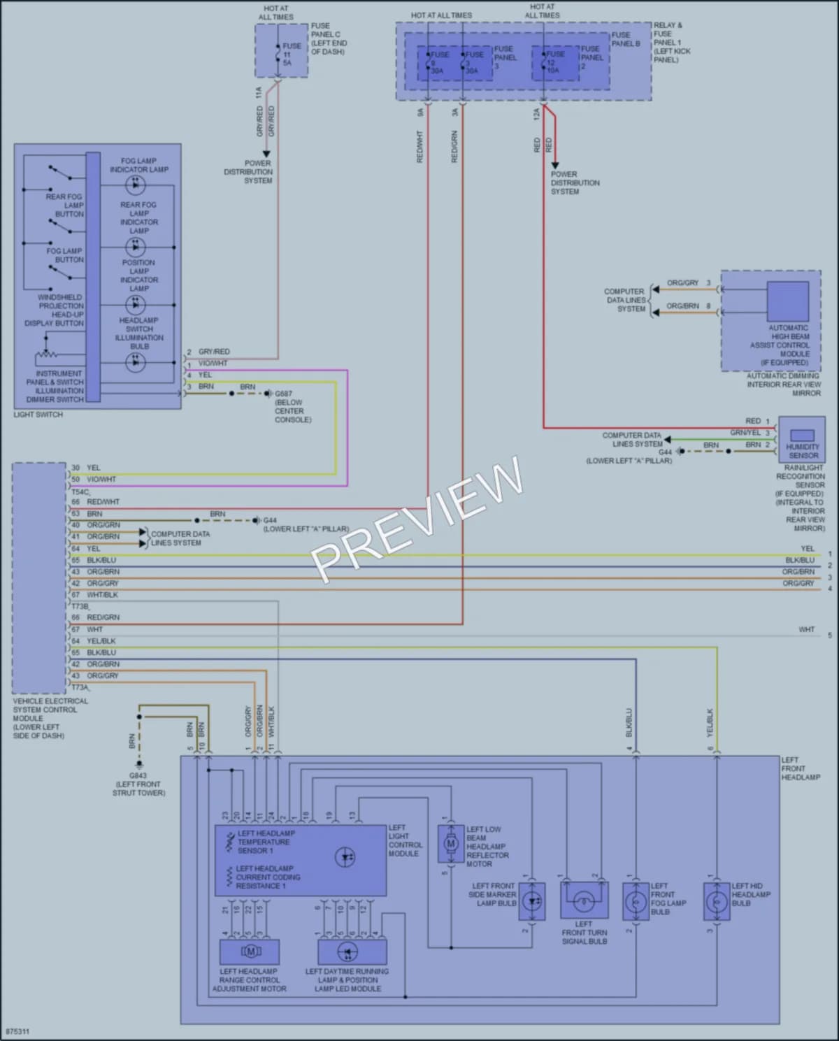 2024 Audi Q5Sportback Headlights wiring diagram preview