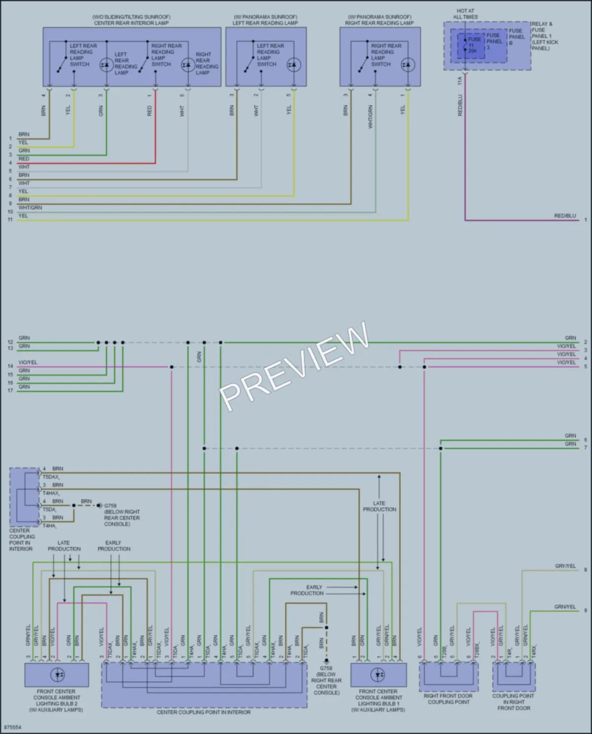 2024 Audi Q5Sportback Interior Lights wiring diagram preview