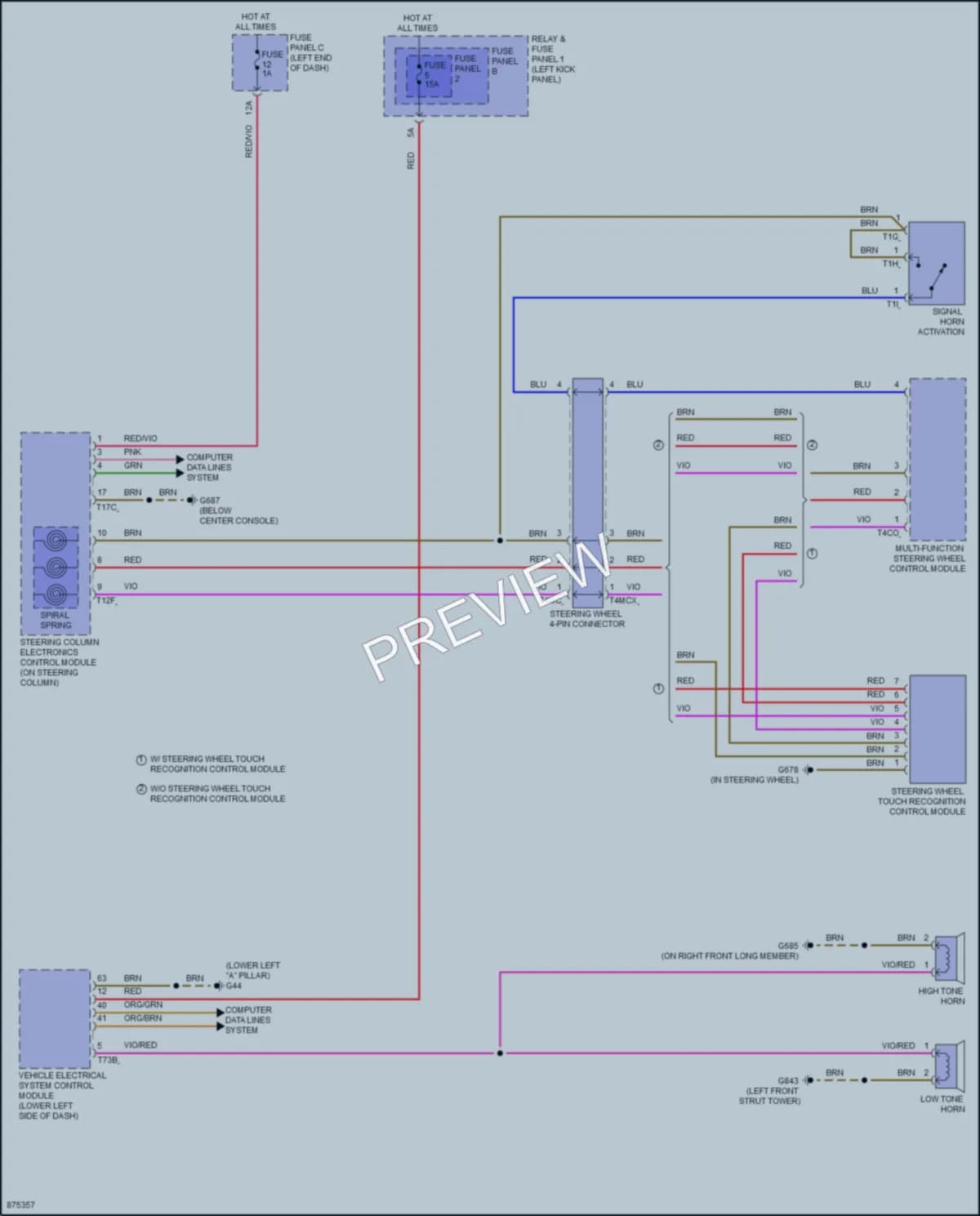 2024 Audi Q5e Horn wiring diagram preview