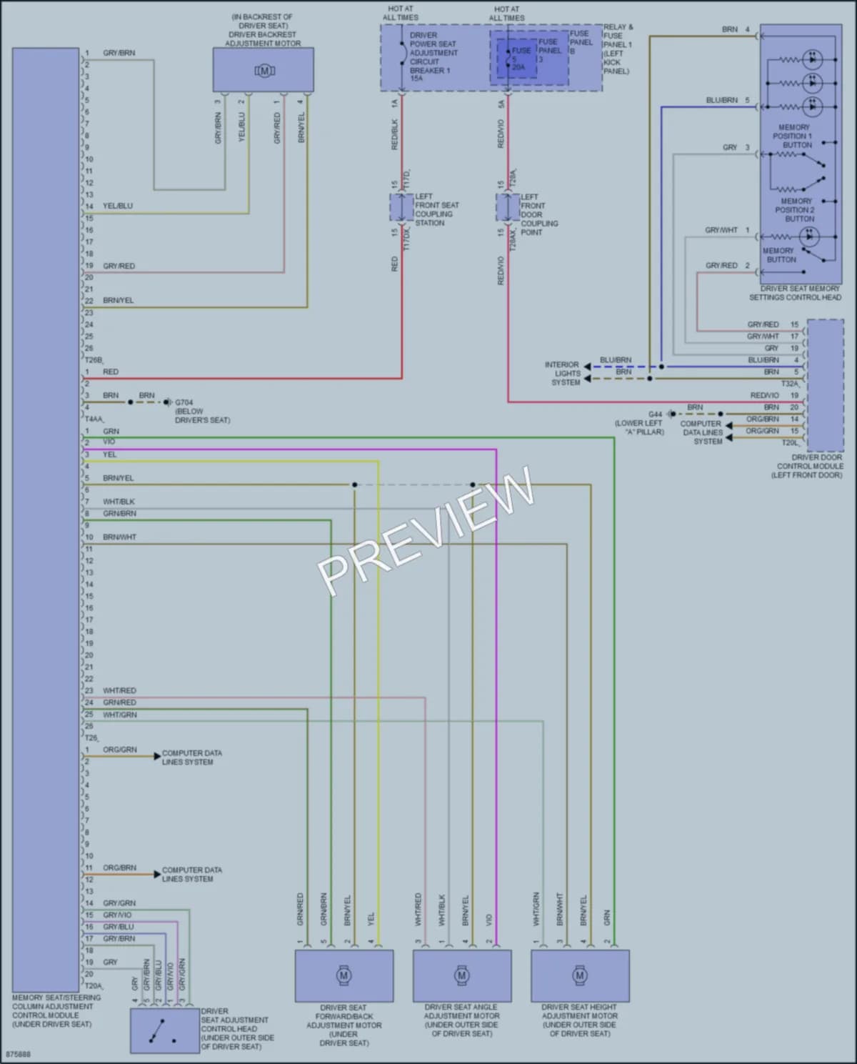 2024 Audi Q5e Memory Systems wiring diagram preview
