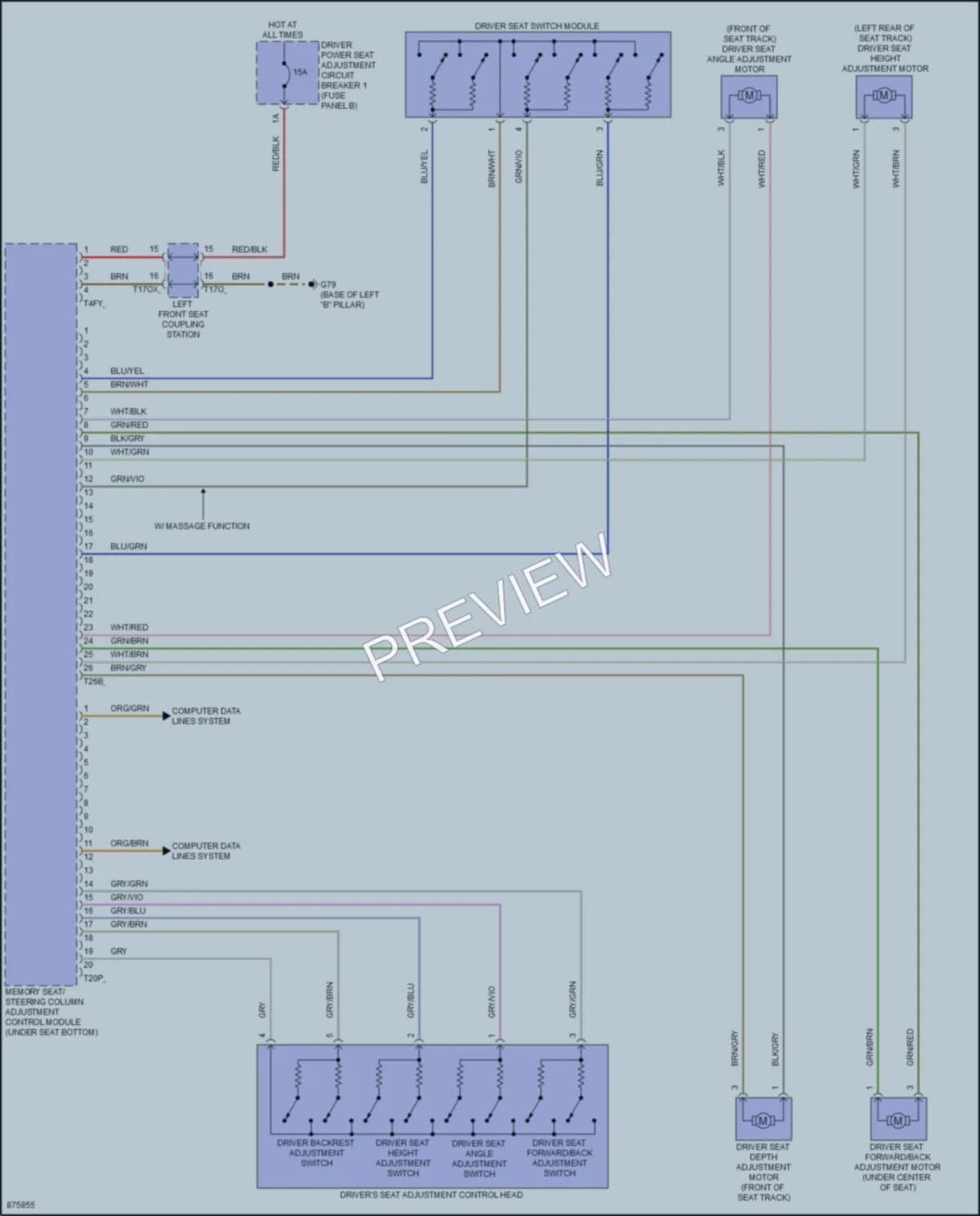 2024 Audi Q7 Memory Systems wiring diagram preview