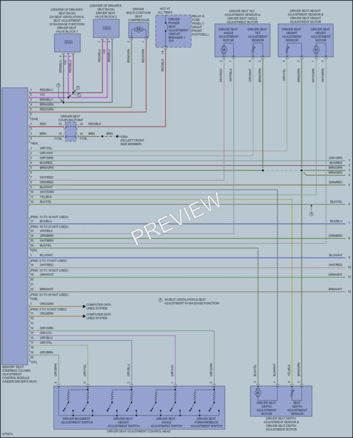 2024 Audi Q8etron Memory Systems wiring diagram preview