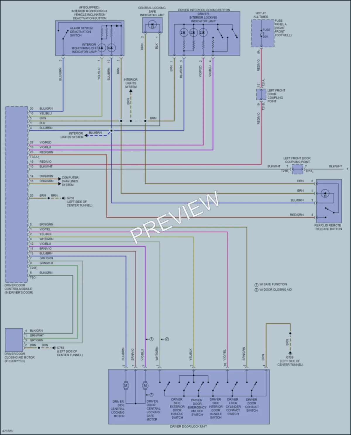 2024 Audi Q8etronSportback Power Door Locks wiring diagram preview