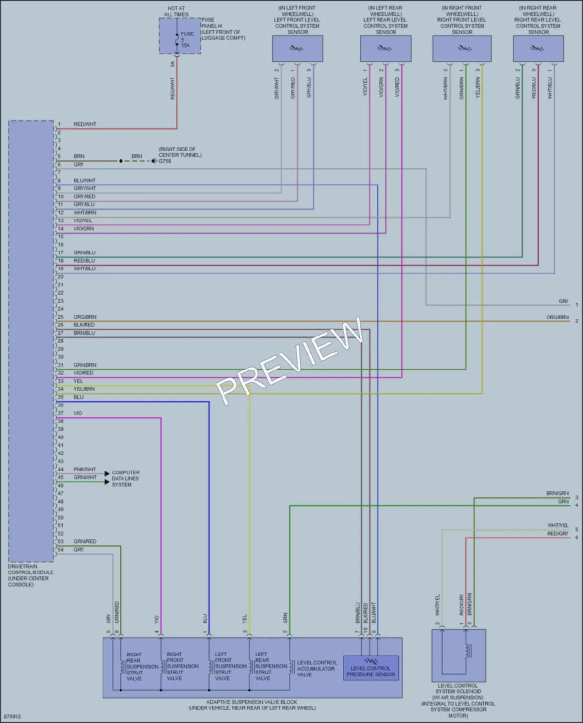 2024 Audi RS7 Electronic Suspension wiring diagram preview