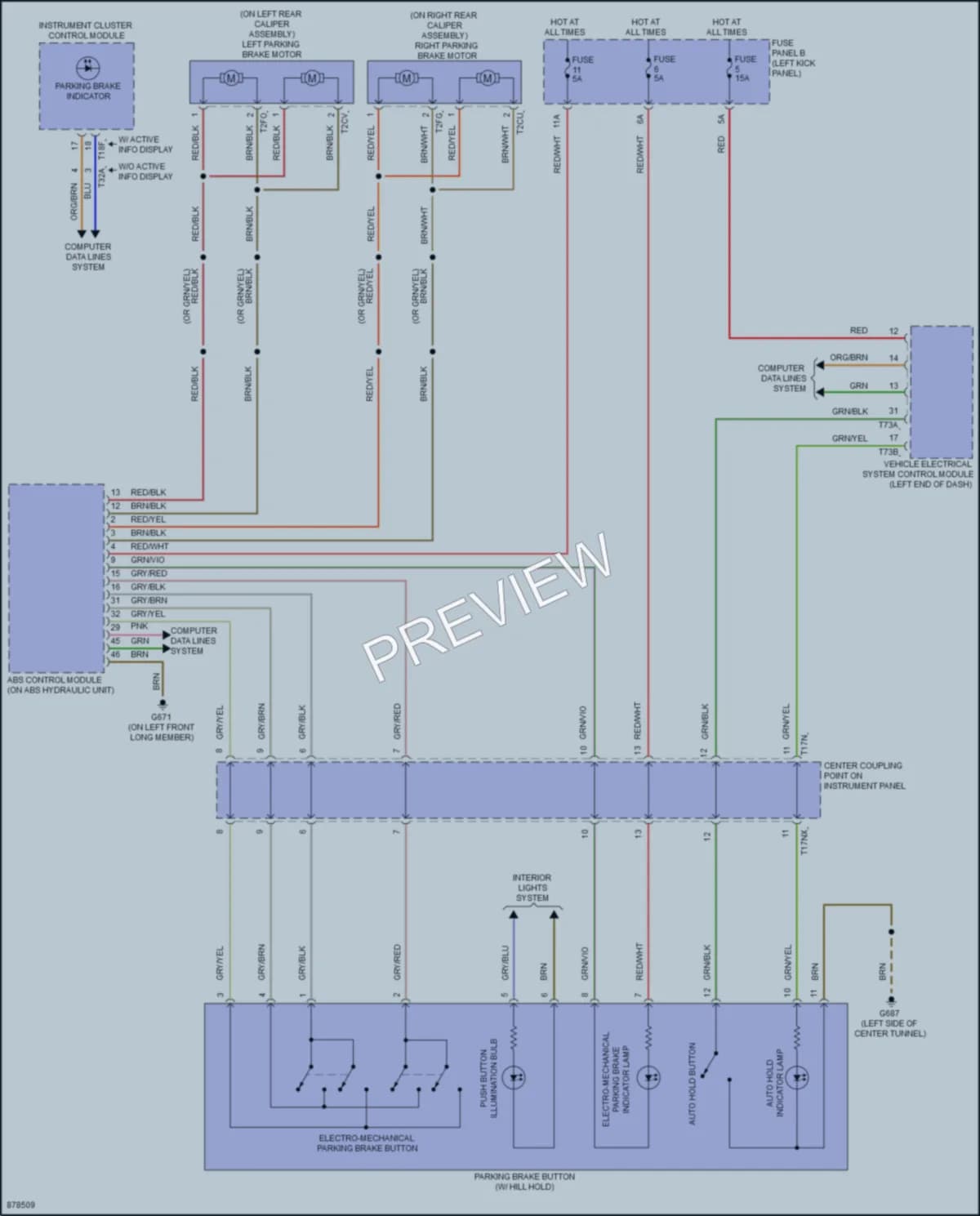 2024 Audi RS7 Shift Interlock wiring diagram preview