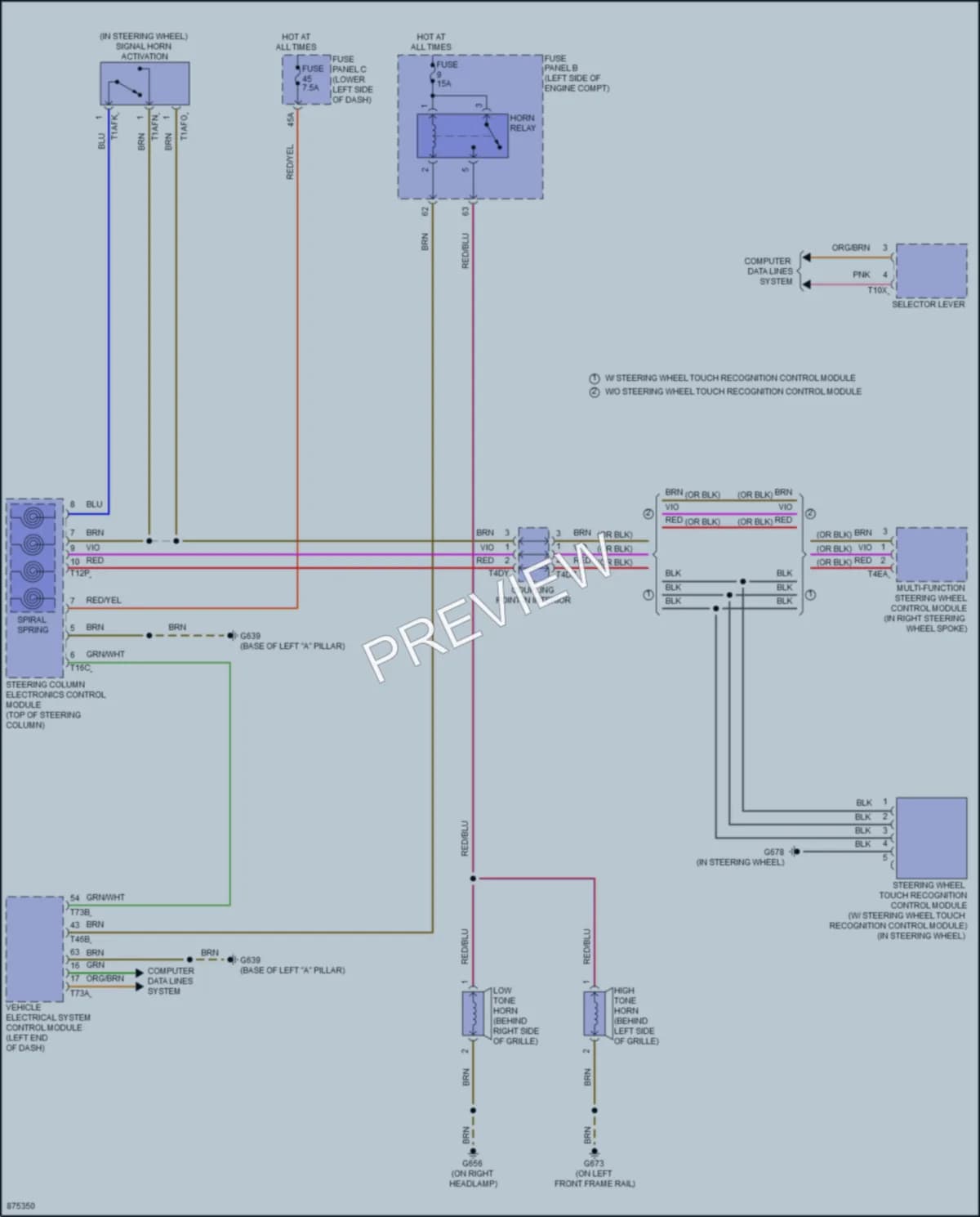 2024 Audi S3 Horn wiring diagram preview