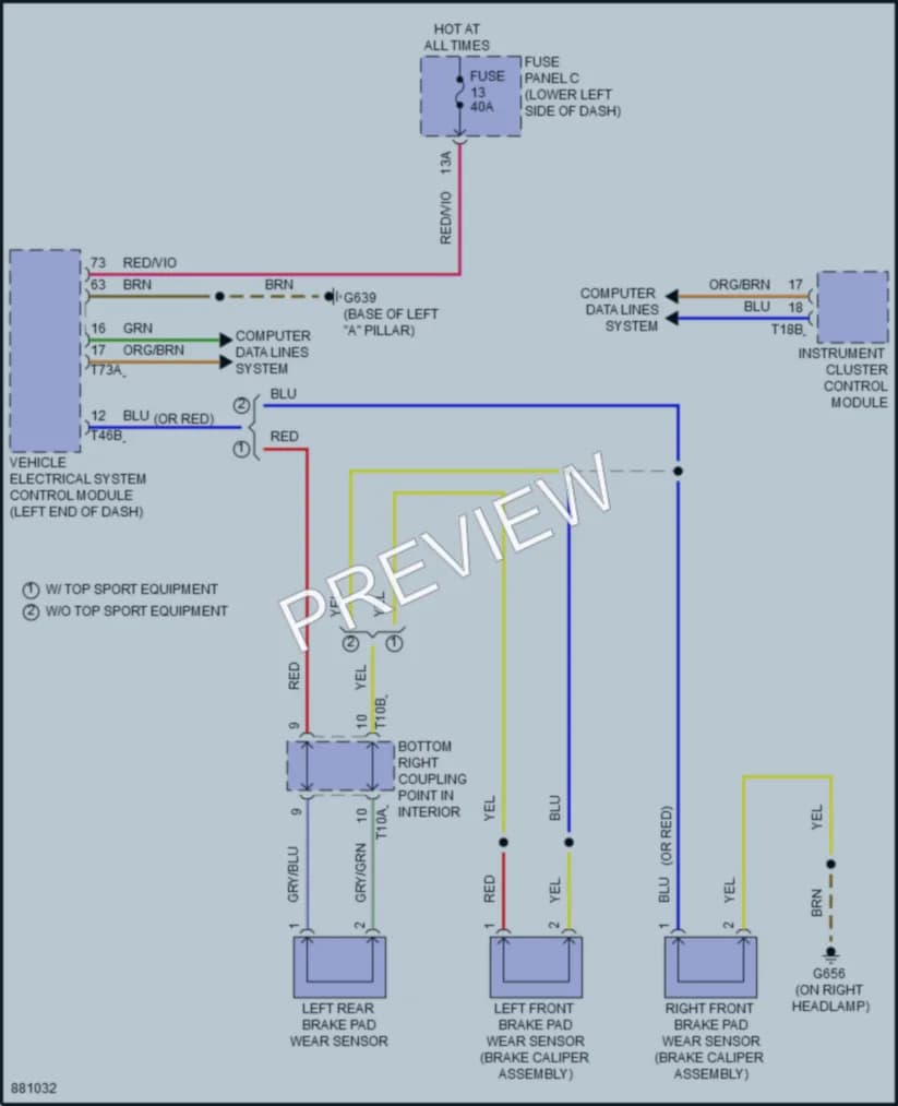 2024 Audi S3 Warning Systems wiring diagram preview
