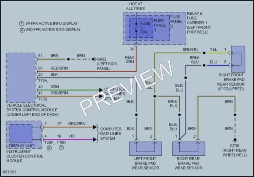 2024 Audi S4 Warning Systems wiring diagram preview