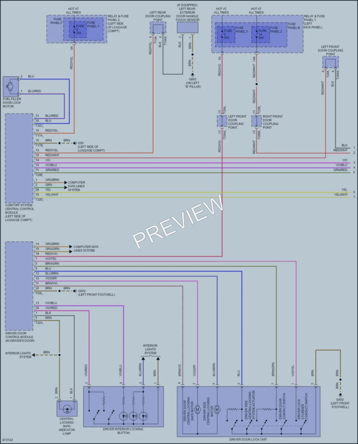 2024 Audi S5 Power Door Locks wiring diagram preview