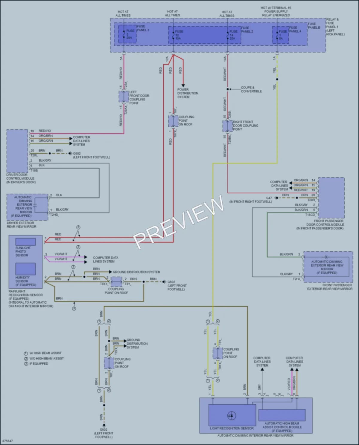 2024 Audi S5 Power Mirrors wiring diagram preview