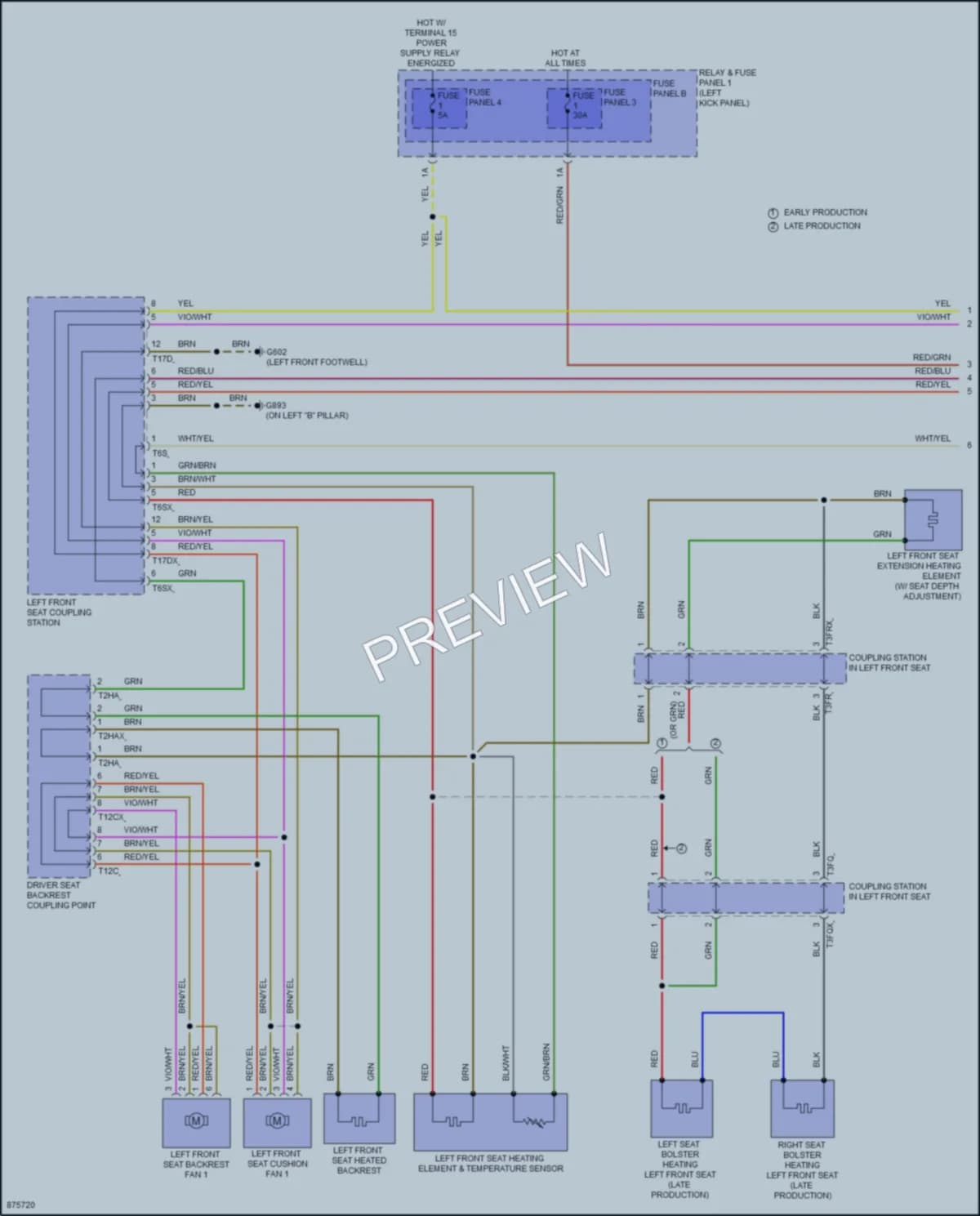 2024 Audi S5 Power Seats wiring diagram preview
