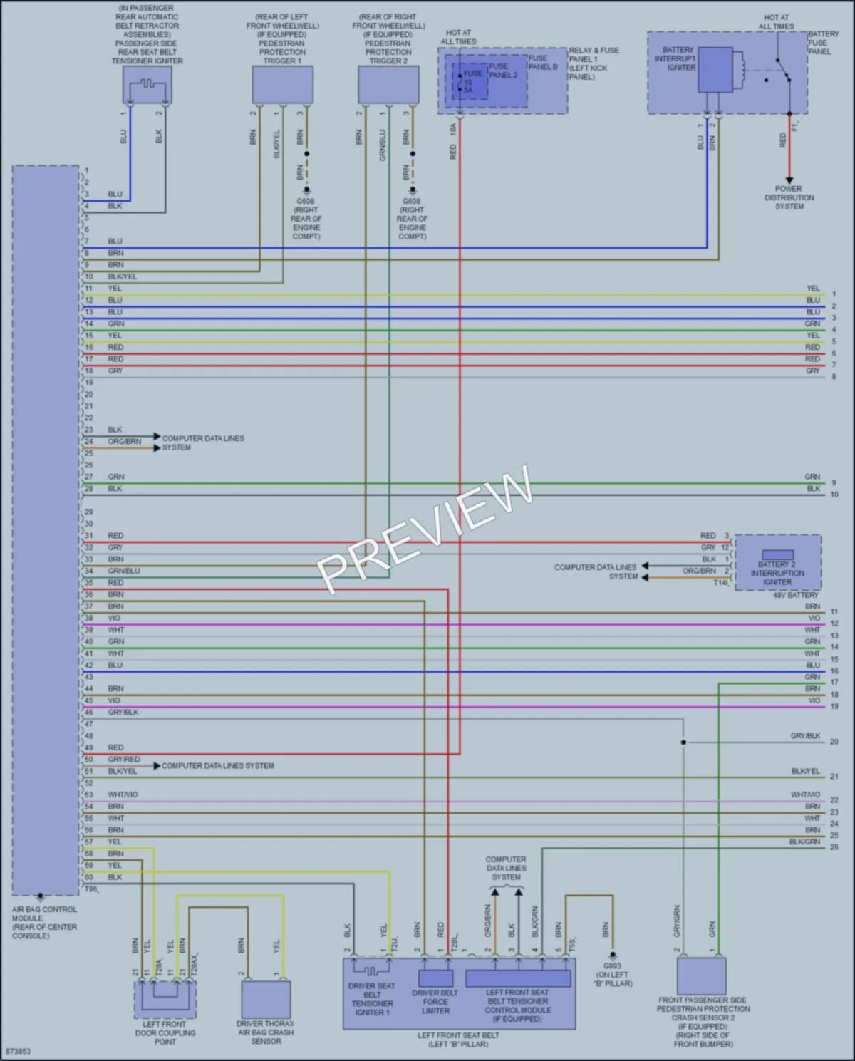 2024 Audi S5 Supplemental Restraints wiring diagram preview