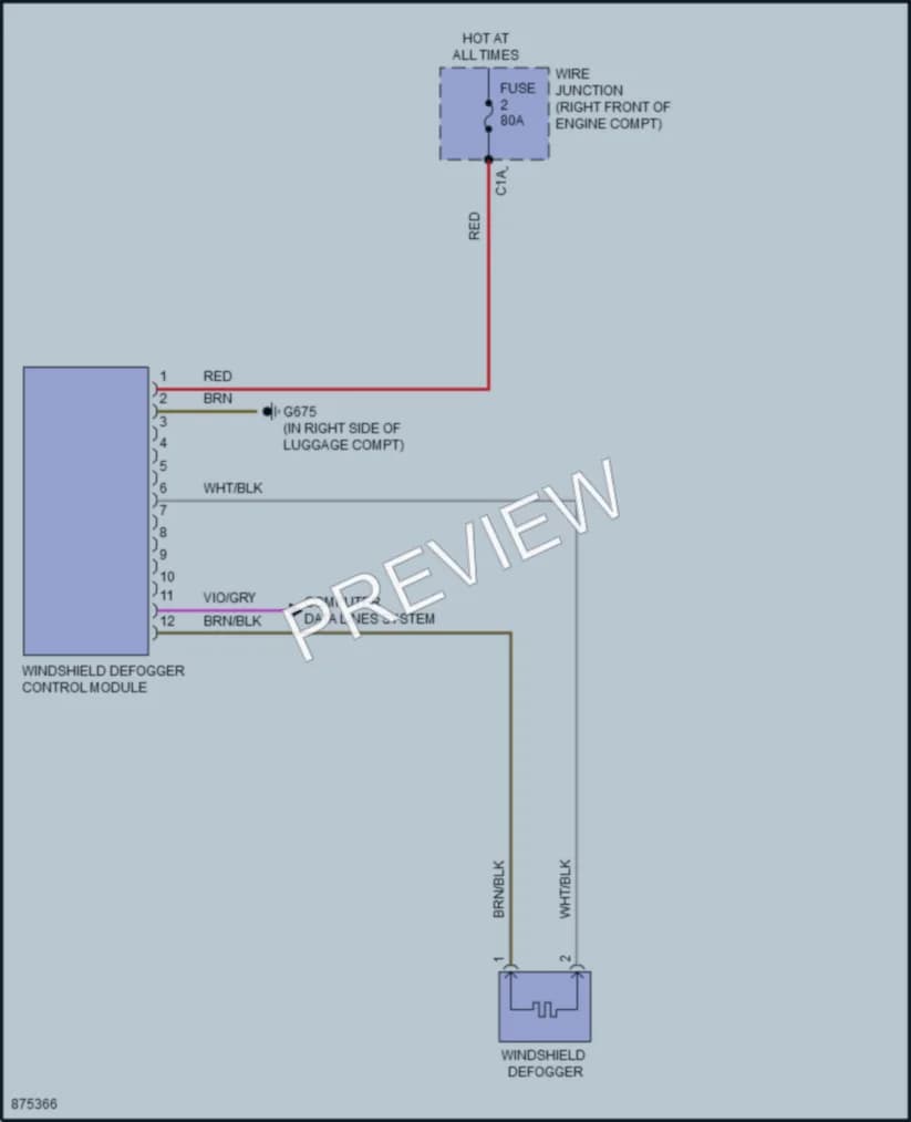 2024 Audi S6 Defoggers wiring diagram preview