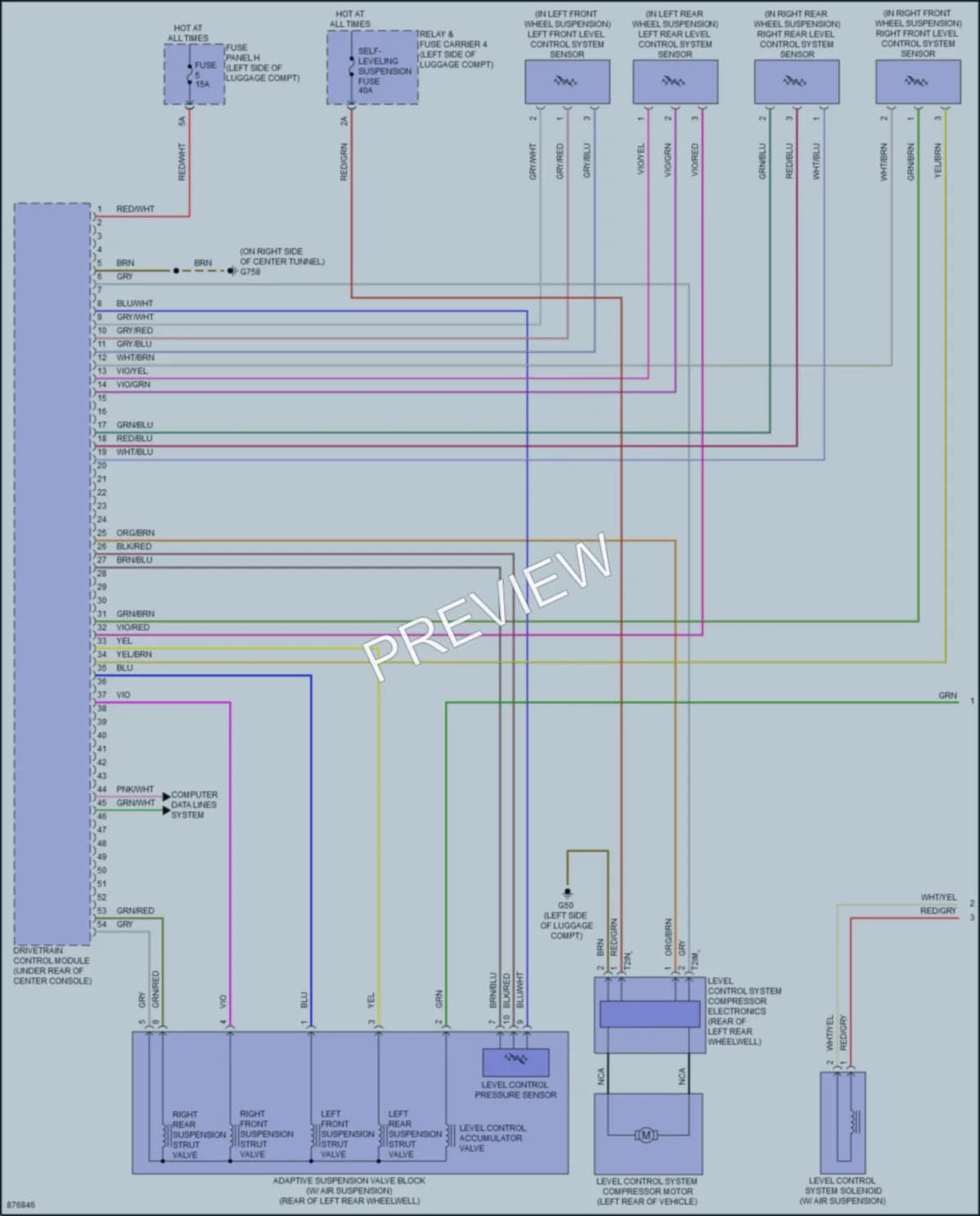 2024 Audi S6 Electronic Suspension wiring diagram preview