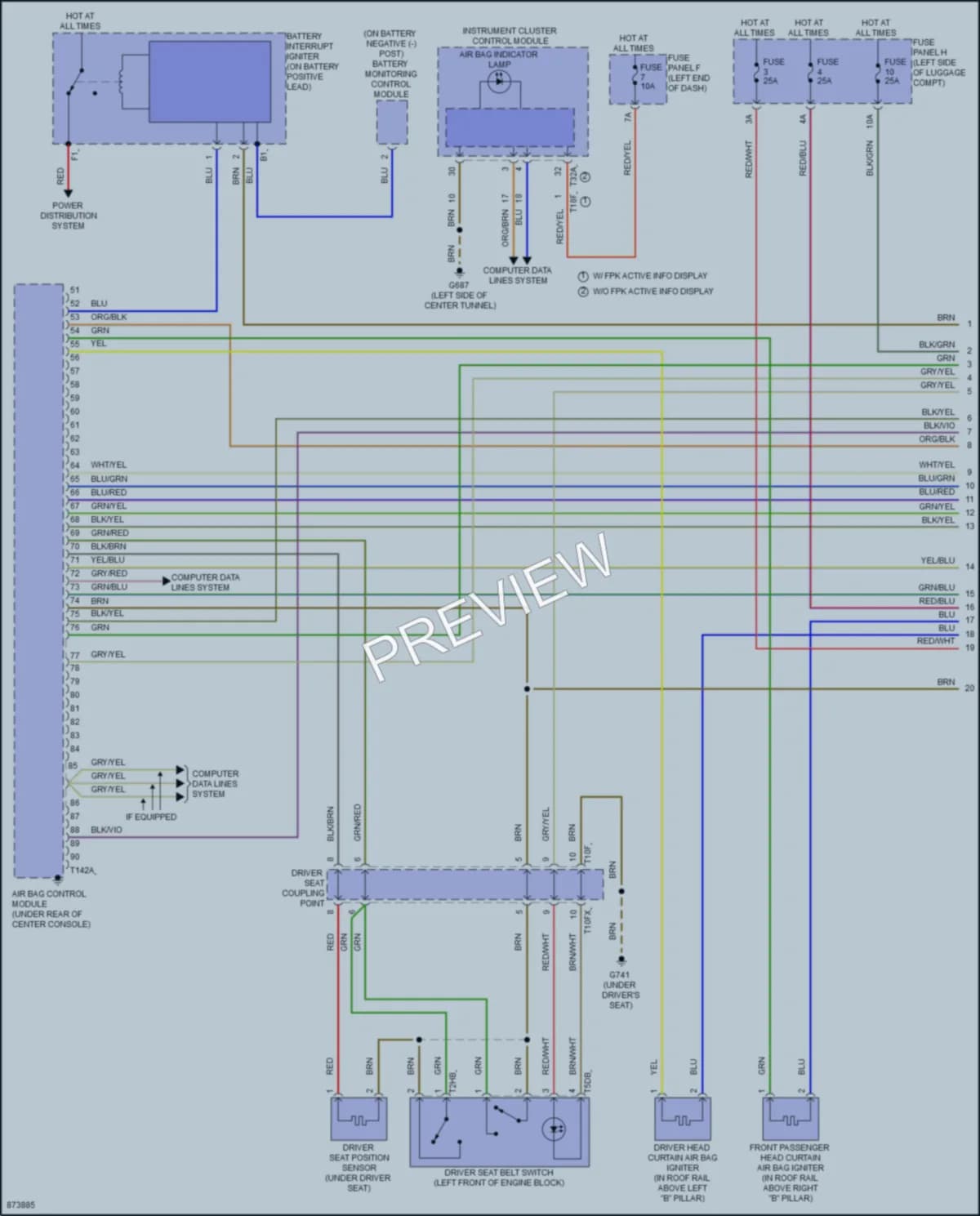 2024 Audi S6 Supplemental Restraints wiring diagram preview