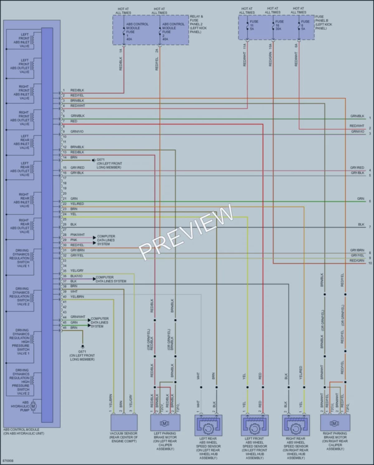 2024 Audi S7 Anti Lock Brakes wiring diagram preview