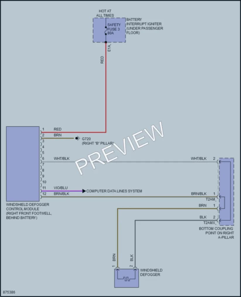 2024 Audi SQ7 Defoggers wiring diagram preview