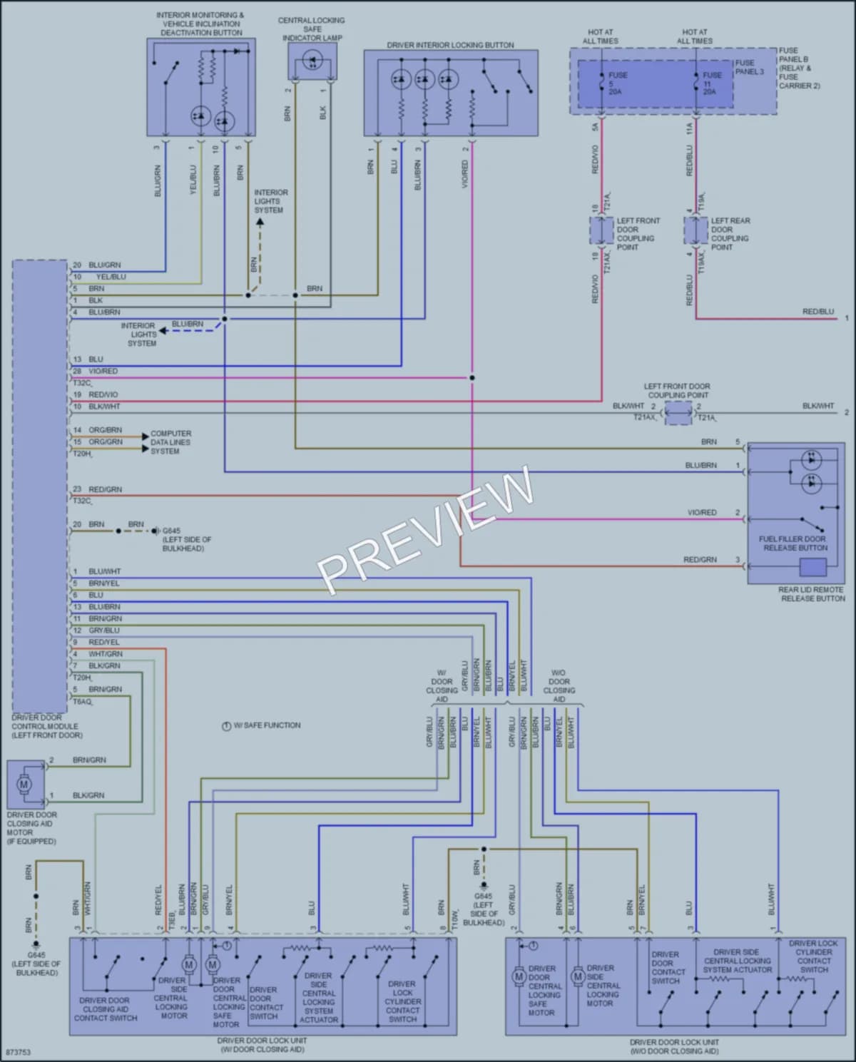2024 Audi SQ7 Power Door Locks wiring diagram preview