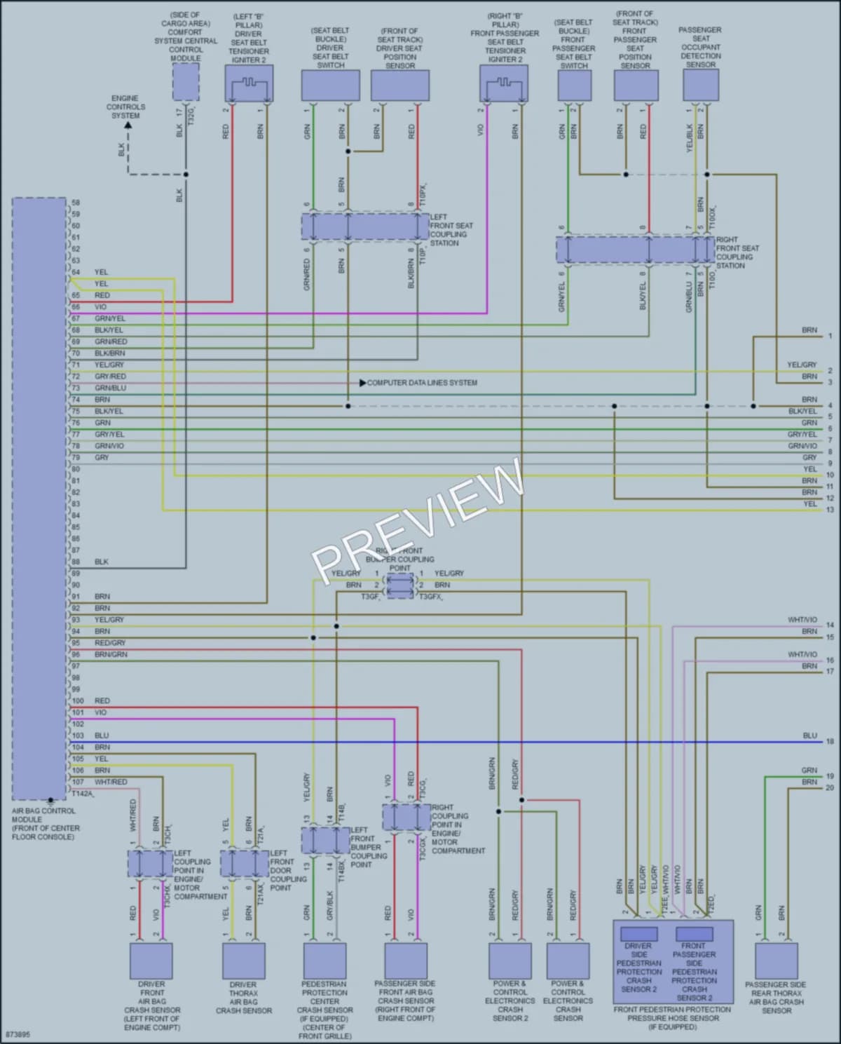 2024 Audi SQ7 Supplemental Restraints wiring diagram preview