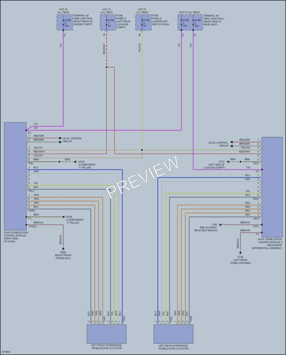 2024 Audi SQ8 Electronic Suspension wiring diagram preview